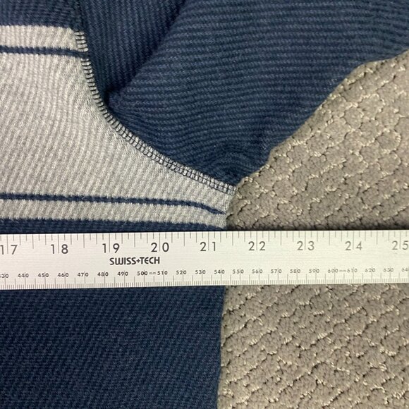 Faherty Legend Sweater Hoodie Men's Medium Blue Surf Stripe Hooded Sweatshirt - Picture 10 of 10